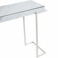 HomeRoots Marble Rectangular Console Table With Silver Finish