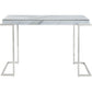 HomeRoots Marble Rectangular Console Table With Silver Finish