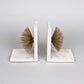 HomeRoots Marble and Gold Iron Burst Bookends
