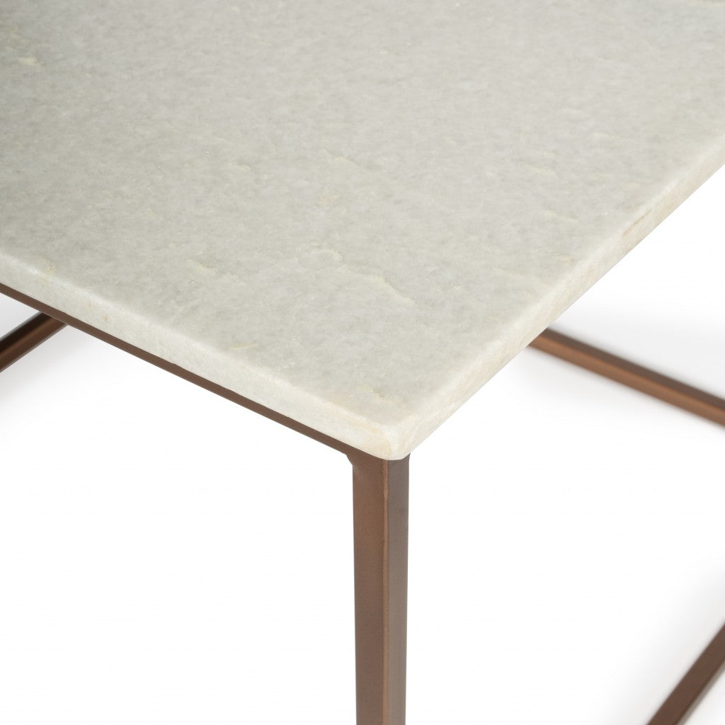 HomeRoots Marble and Metal Coffee Table