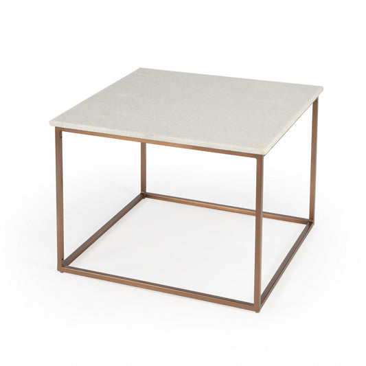 HomeRoots Marble and Metal Coffee Table