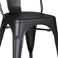 HomeRoots Matte Black Restaurant Metal Dining Chairs With Back, Set of 4