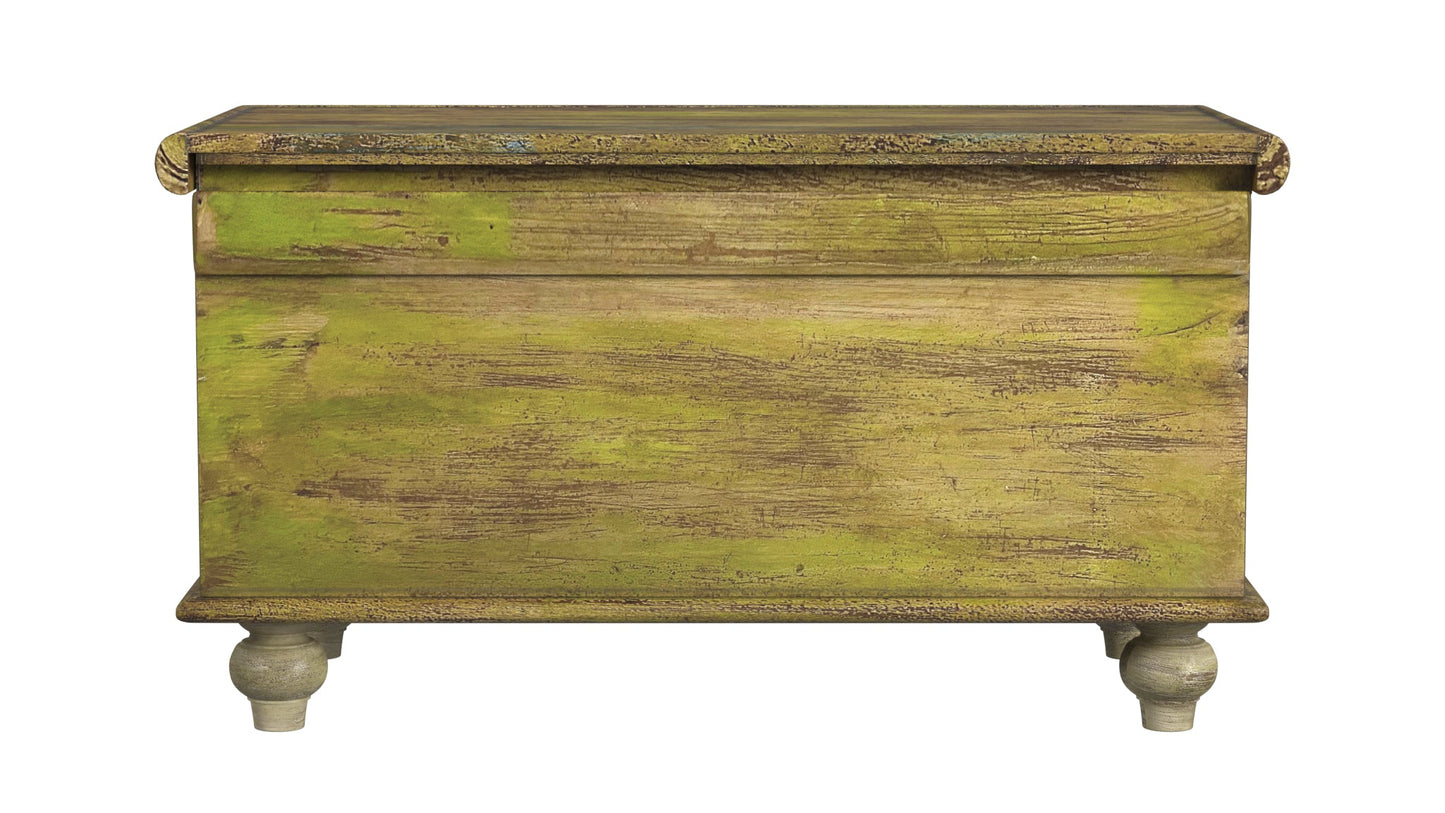 HomeRoots Mesa Carved Wooden Trunk Coffee Table