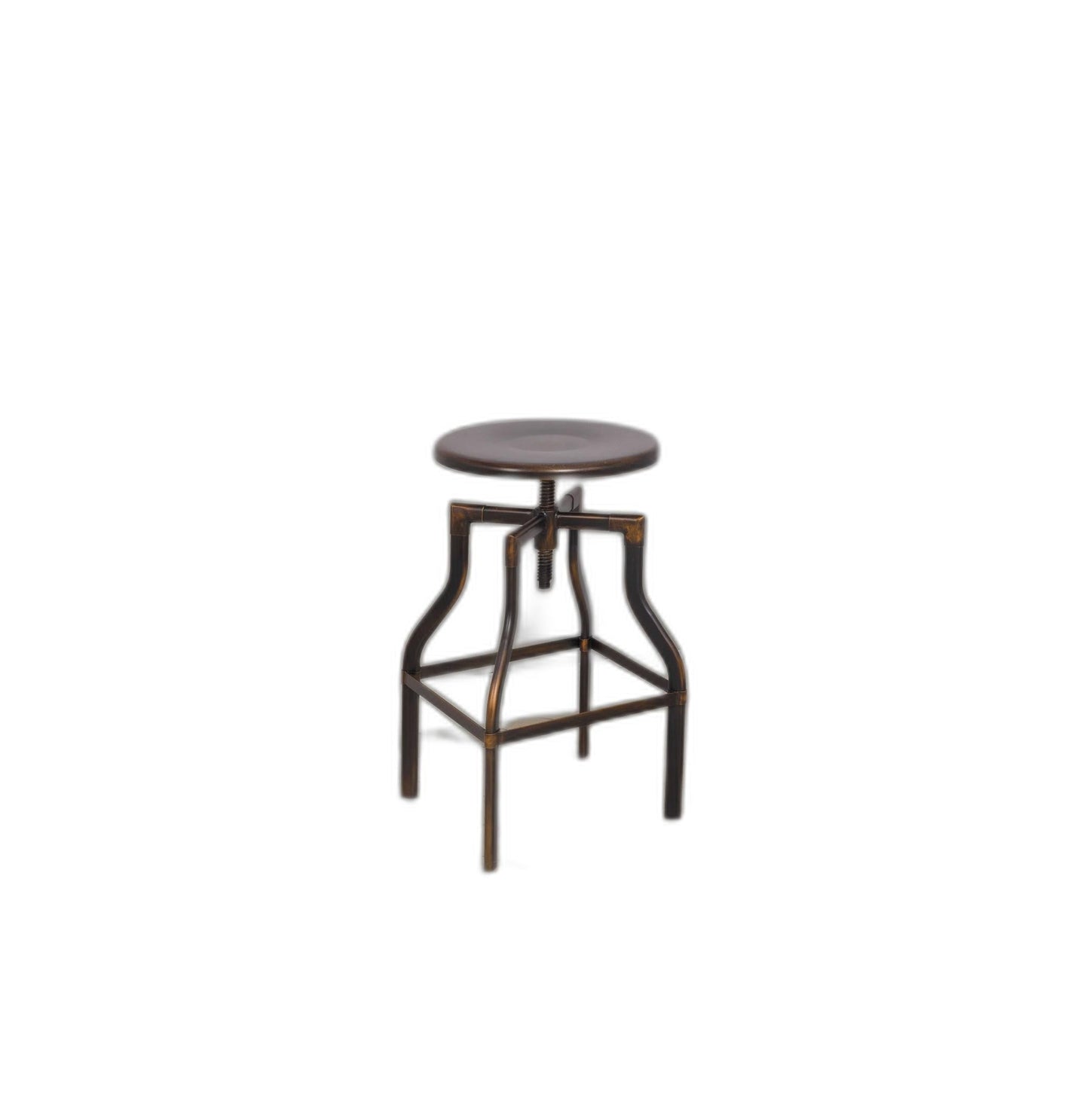 HomeRoots Metal Adjustable Stool in Antique Copper Finish