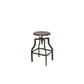 HomeRoots Metal Adjustable Stool in Antique Copper Finish