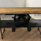 HomeRoots Metal Mango Wood Aeroplane Bar Counter in Black Finish