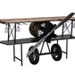 HomeRoots Metal Mango Wood Aeroplane Bar Counter in Black Finish