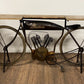 HomeRoots Metal Mango Wood Iconic Vintage Cycle Table With Antiqued Silver Finish