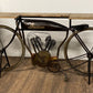 HomeRoots Metal Mango Wood Iconic Vintage Cycle Table With Antiqued Silver Finish