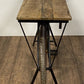 HomeRoots Metal Mango Wood Iconic Vintage Cycle Table With Antiqued Silver Finish