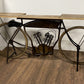 HomeRoots Metal Mango Wood Iconic Vintage Cycle Table With Antiqued Silver Finish