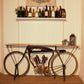 HomeRoots Metal Mango Wood Iconic Vintage Cycle Table With Antiqued Silver Finish