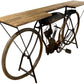 HomeRoots Metal Mango Wood Iconic Vintage Cycle Table With Antiqued Silver Finish