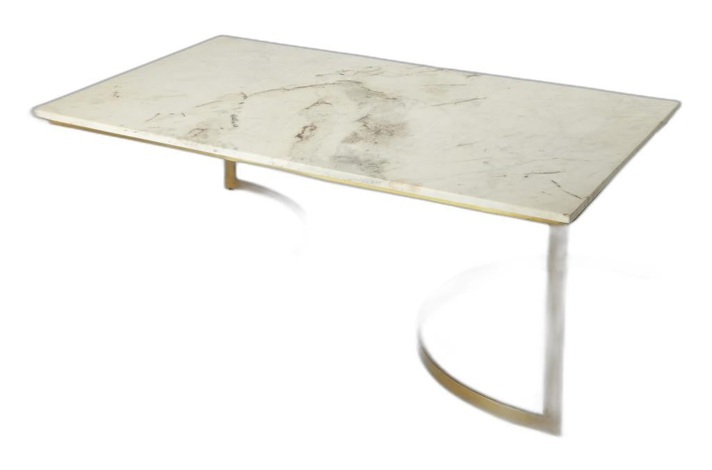 HomeRoots Metal and Marble Coffee Table