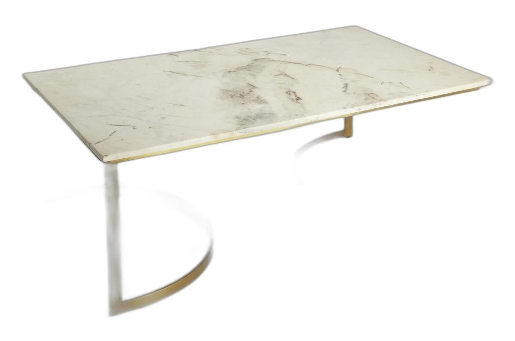HomeRoots Metal and Marble Coffee Table