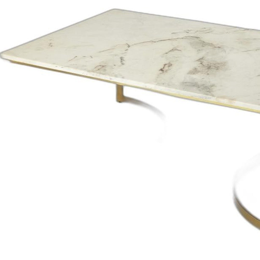HomeRoots Metal and Marble Coffee Table