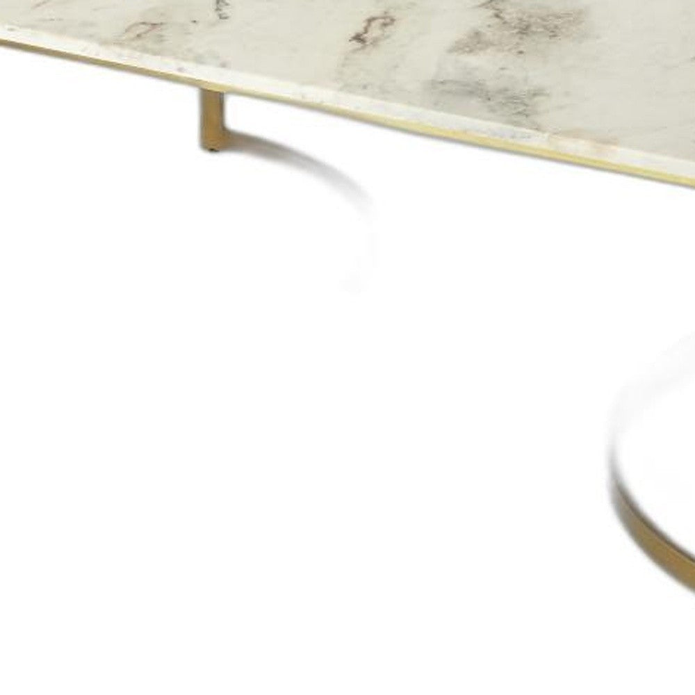 HomeRoots Metal and Marble Coffee Table