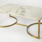 HomeRoots Metal and Marble Coffee Table