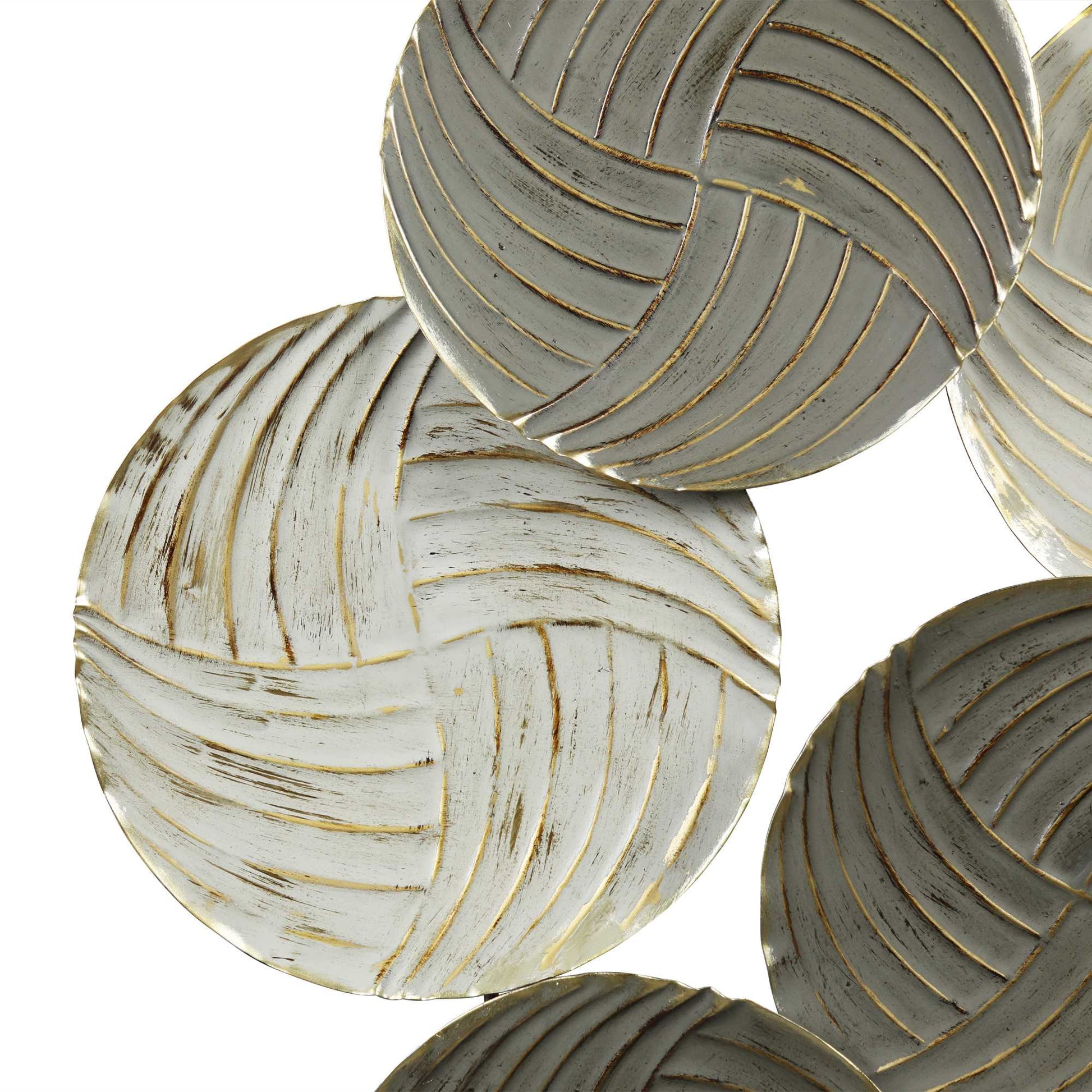 HomeRoots Metallic Plates Wall Centerpiece with Distressed Finish