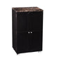 HomeRoots Metro Black Wood And Marble Bar Cabinet
