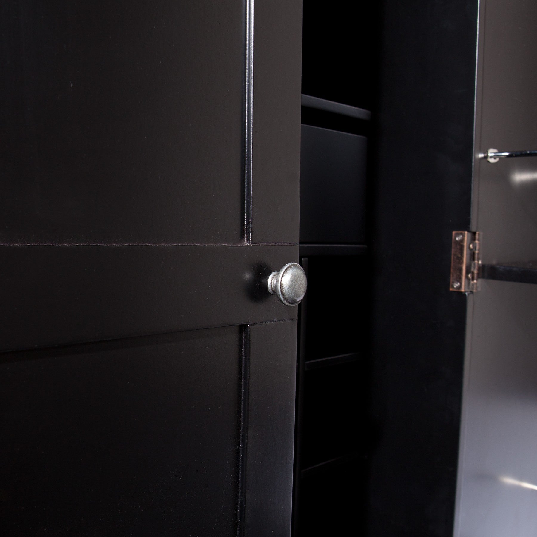 HomeRoots Metro Black Wood And Marble Bar Cabinet