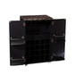 HomeRoots Metro Black Wood And Marble Bar Cabinet