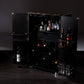 HomeRoots Metro Black Wood And Marble Bar Cabinet