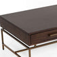 HomeRoots Mid-Century Modern Acacia Coffee Table With Brass Base