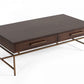 HomeRoots Mid-Century Modern Acacia Coffee Table With Brass Base