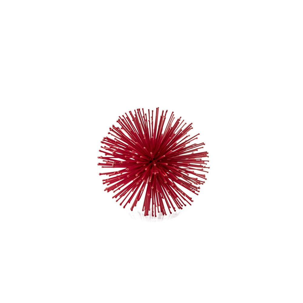 HomeRoots Mini Red Spiky Sphere Home Accent Filler