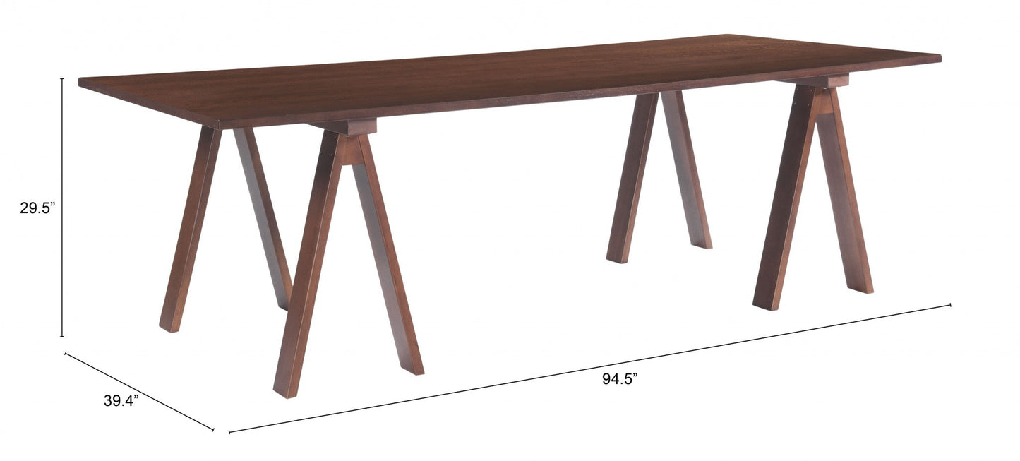HomeRoots Minimalist Brown Wooden Dining Table