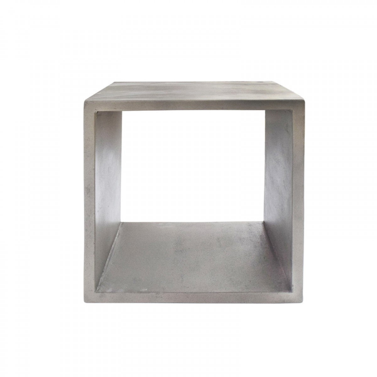 HomeRoots Minimalist Concrete Open Cube End or Side Table in Dark Gray Finish