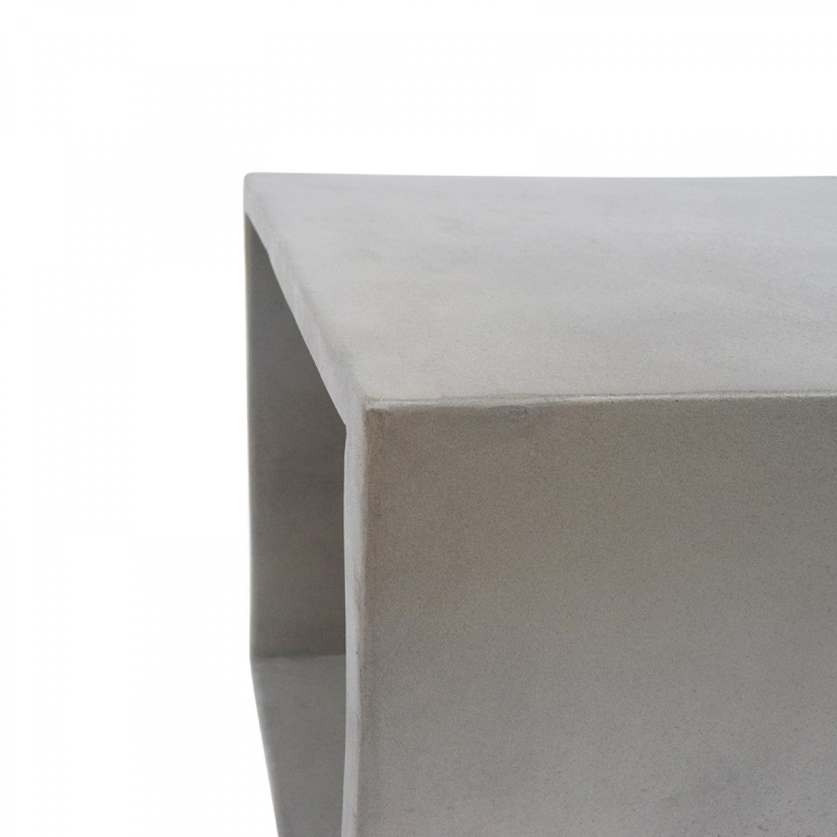 HomeRoots Minimalist Concrete Open Cube End or Side Table in Dark Gray Finish