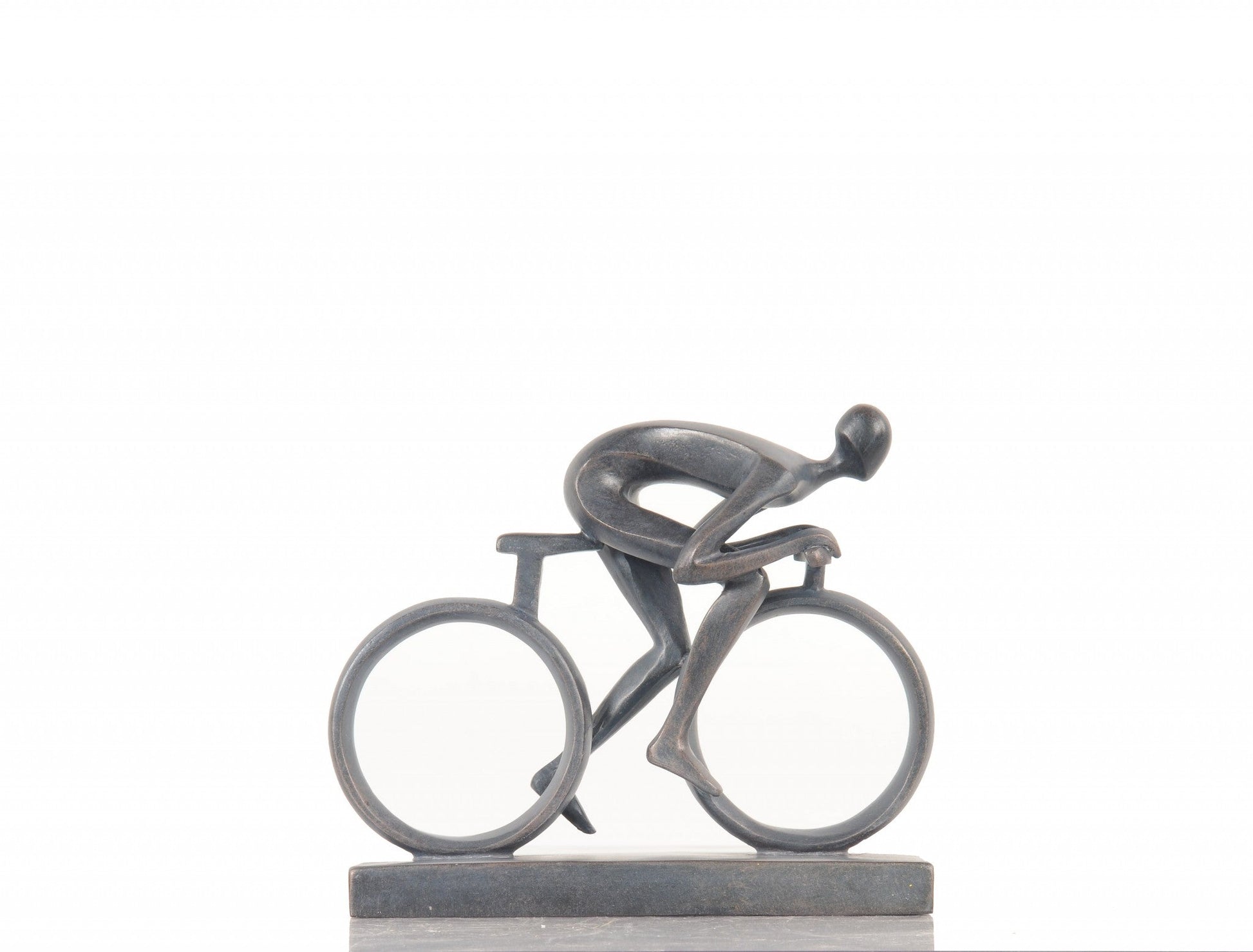 HomeRoots Minimalist Cyclist Cement Finish Statue