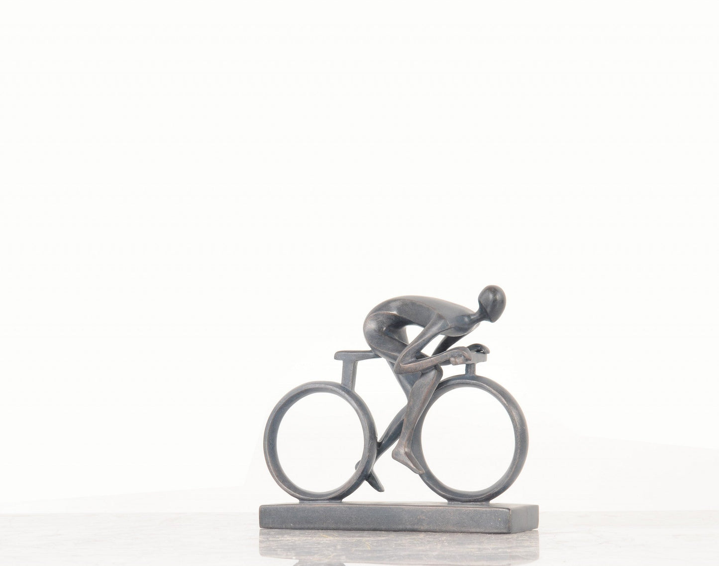 HomeRoots Minimalist Cyclist Cement Finish Statue