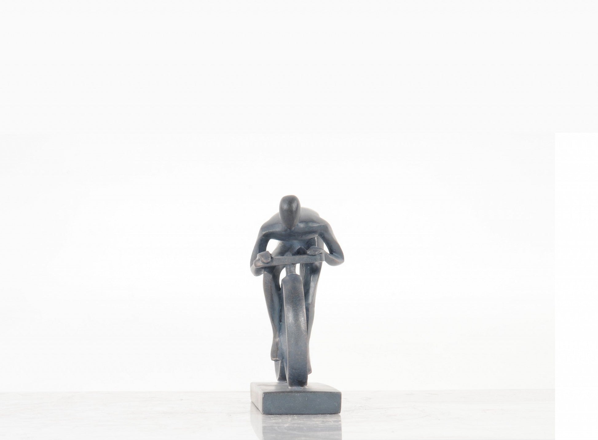 HomeRoots Minimalist Cyclist Cement Finish Statue