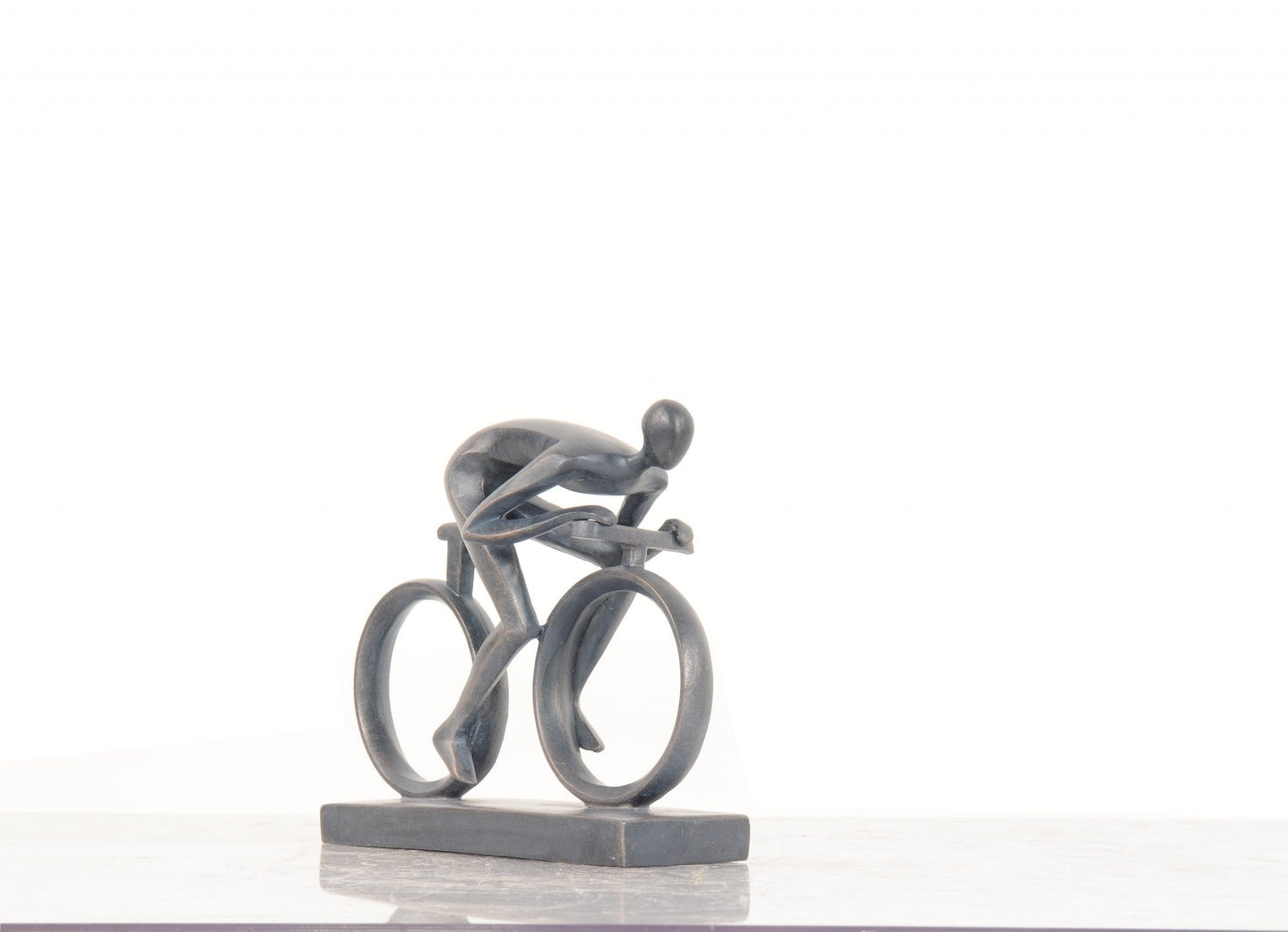 HomeRoots Minimalist Cyclist Cement Finish Statue