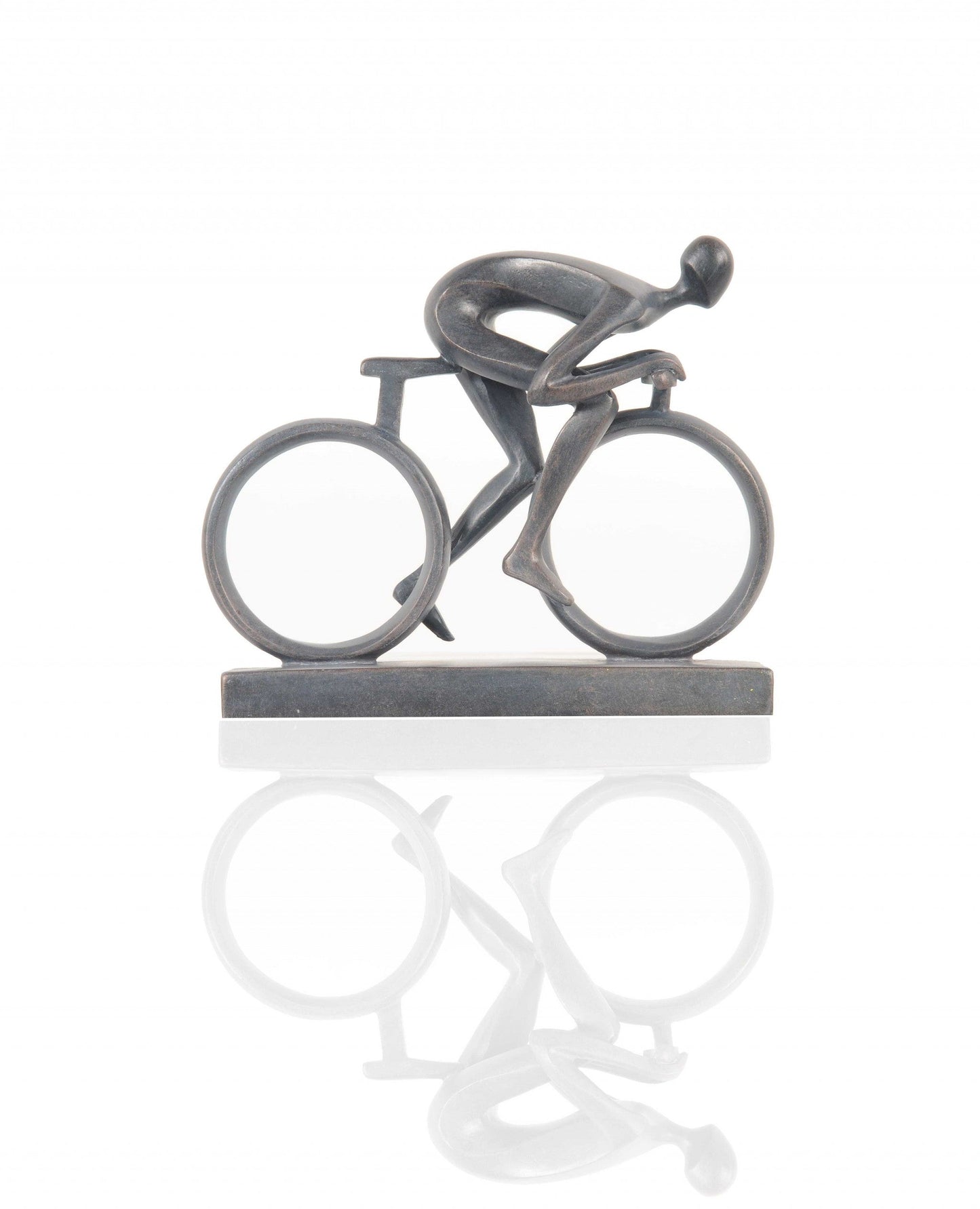 HomeRoots Minimalist Cyclist Cement Finish Statue