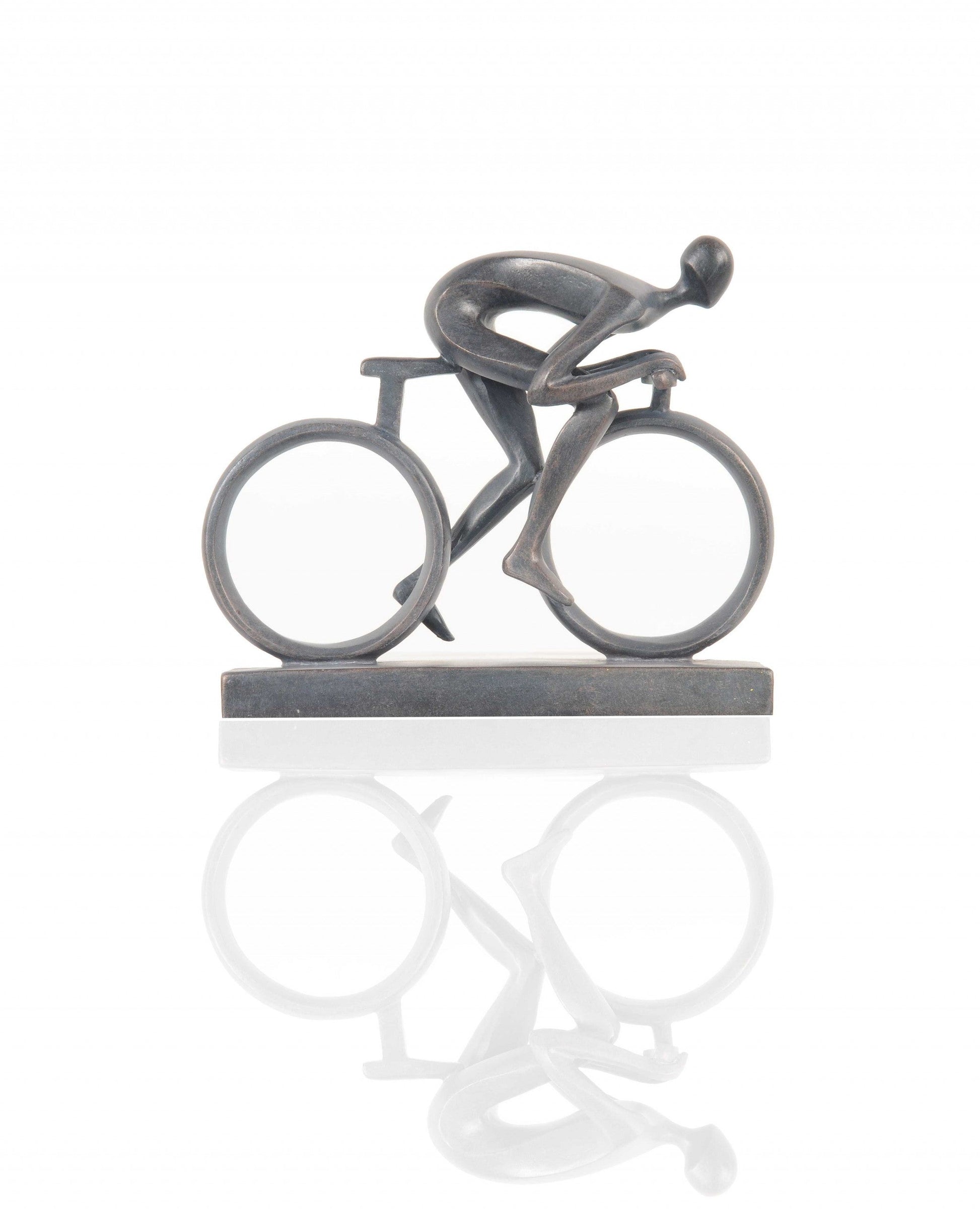 HomeRoots Minimalist Cyclist Cement Finish Statue