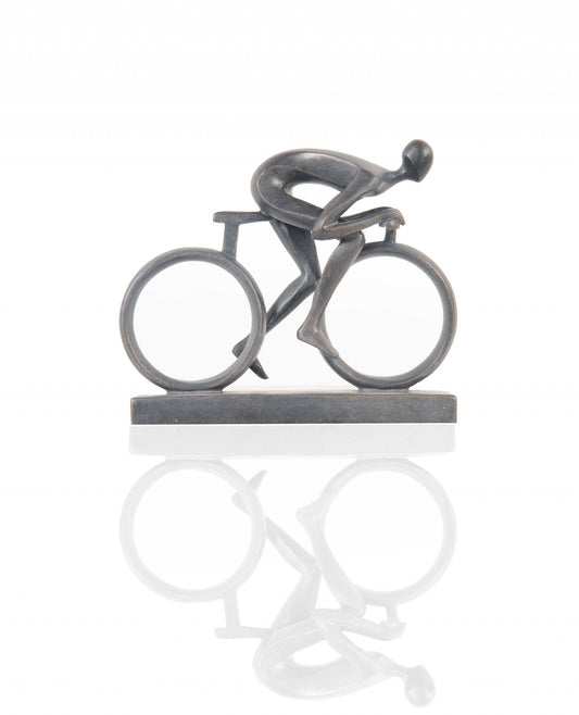 HomeRoots Minimalist Cyclist Cement Finish Statue
