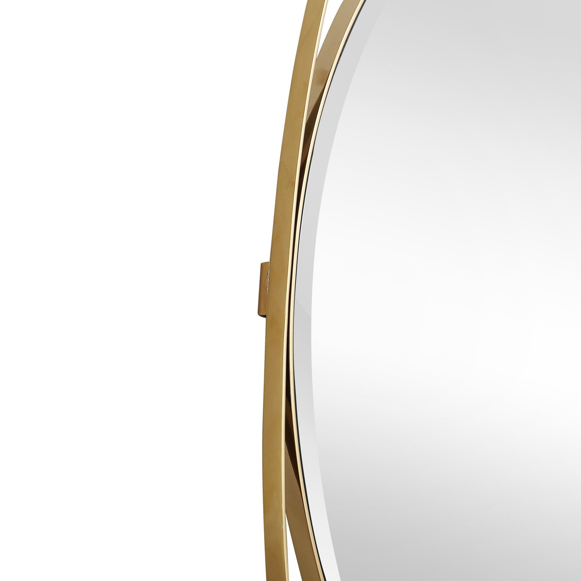 HomeRoots Mirror And Console Table With Black and Gold Finish