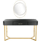 HomeRoots Mirror And Console Table With Black and Gold Finish