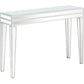 HomeRoots Mirror Console Table With Clear Glass Finish