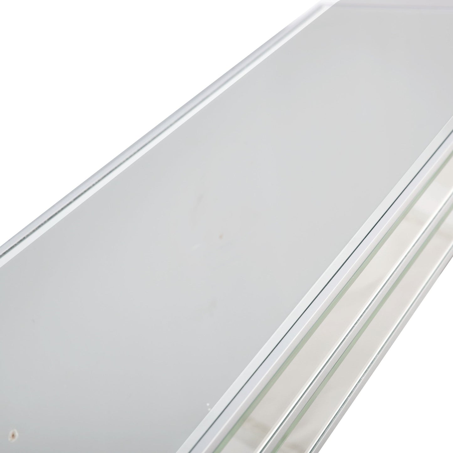 HomeRoots Mirror Console Table With Clear Glass Finish