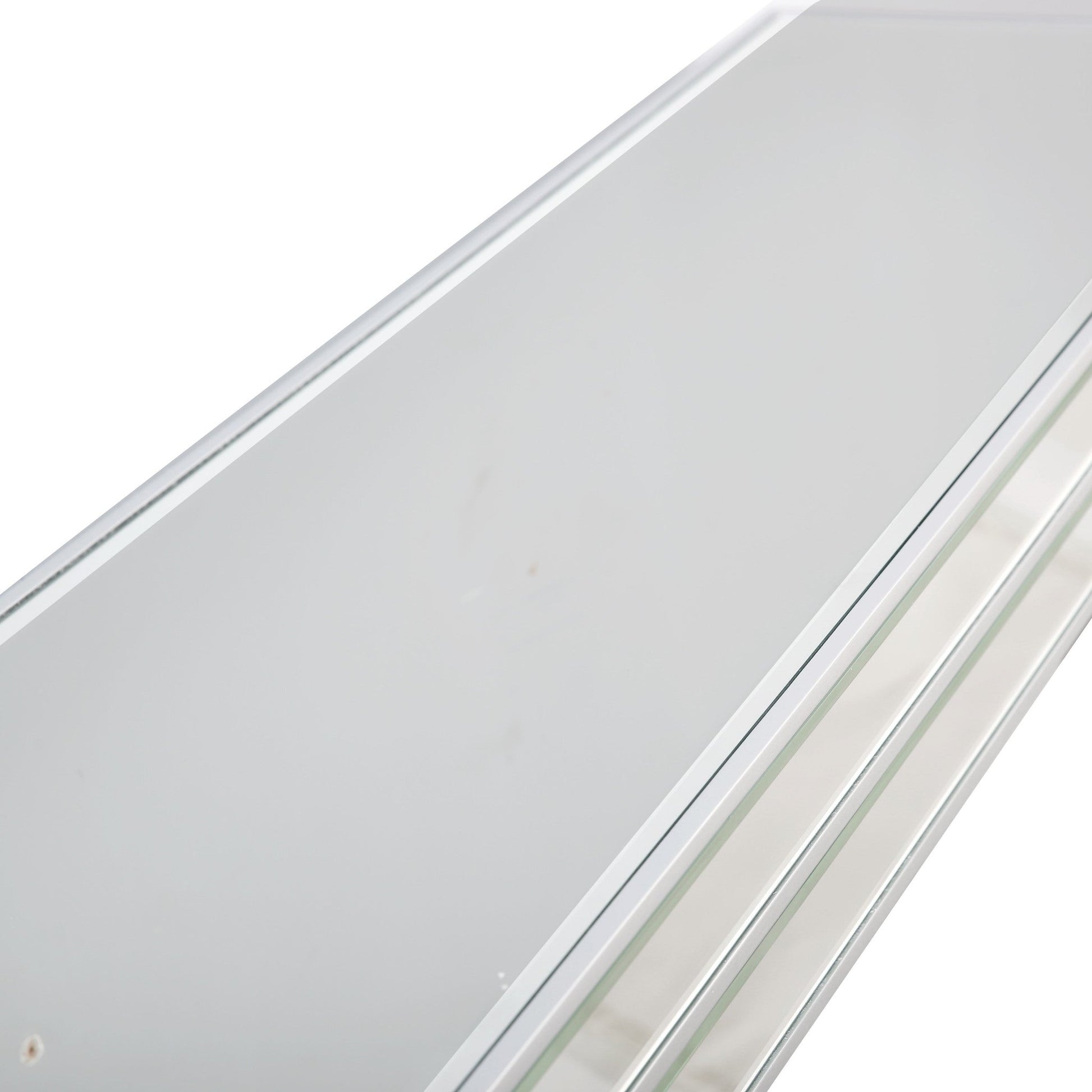 HomeRoots Mirror Console Table With Clear Glass Finish