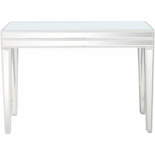 HomeRoots Mirror Console Table With Clear Glass Finish
