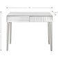 HomeRoots Mirror Console Table in Antiqued Silver Finish