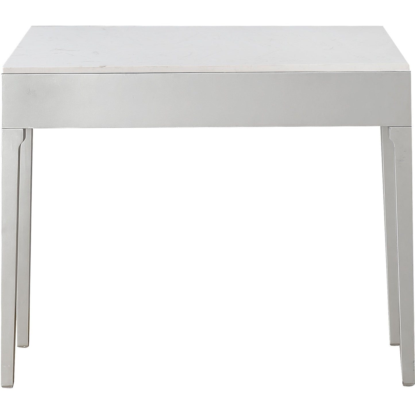 HomeRoots Mirror Console Table in Antiqued Silver Finish