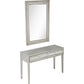 HomeRoots Mirror and Console Table in Antiqued Silver Finish