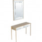 HomeRoots Mirror and Console Table in Champagne Finish